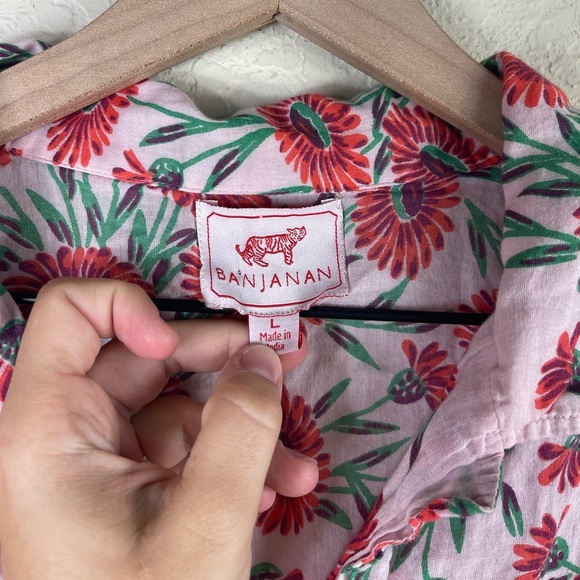 Banjanan Long Sleeve Floral Button Down Top in Dune Daisy Size Large - Picture 4 of 8